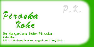 piroska kohr business card